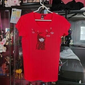 Official Vintage Emily The Strange Antler Leaves Short Sleeve T-Shirt